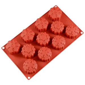 Free Sample Food Grade Heat Resistant Nontoxic Silicone Cake Mould Baking Mousse Pudding Mould Tool Flower Shape 11holes thumbnail-3