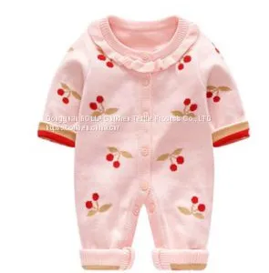 Factory Direct Sales Hot Newborn 100% Cotton Cute Printed Cherry Jumpsuit Boy Jumpsuit Newborn thumbnail-1