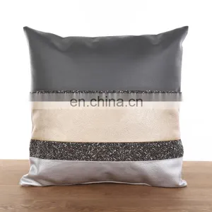 Luxury Faux Leather PU Bling Decorative Pillow Cushion thumbnail-1