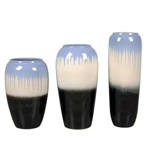 Jingdezhen Simple Modern Countryside Style Large Black Yellow Ceramic Vase For Garden thumbnail-5