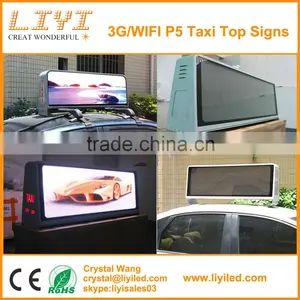 Ali HD 3G WIFI GPS Wireless P5 Digital Lighted Taxi Signs, Taxi Led Screen, Taxi Roof Top Advertising Led Display Quality Choice thumbnail-1