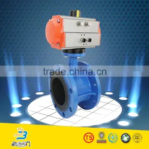 Price Cast Iron Double Flange Pneumatic Butterfly Valve thumbnail-4