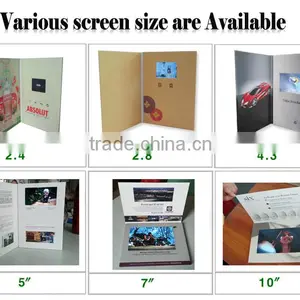 2015 Factory Supply Top Quality Customized Advertising Promotional 2.4"2.8" 3.5" 4.3" 5" 7" 10.1" Video Greeting Card thumbnail-1