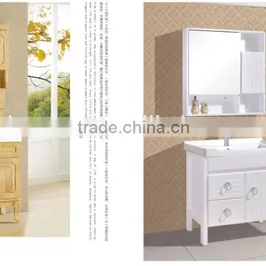 High Glossy Bathroom Cabinet With Elgant Basin and Mirror thumbnail-4