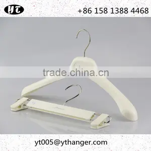 White Plastic Hanger and Pants Hanger With Custom Logo for Clothes thumbnail-4
