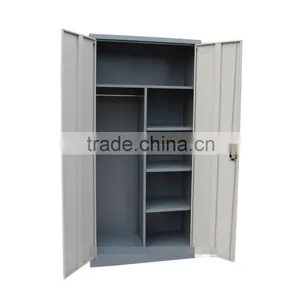 (DL-W1) Two Swing Door Grey Steel Wardrobes thumbnail-1