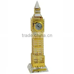 Golden Tower Clock for Sale Desk Clock Crystal Tower Clock thumbnail-1