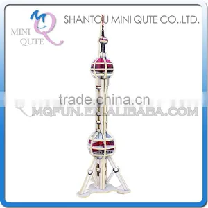 Mini Qute 3D Wooden Puzzle Oriental Pearl TV Tower World Architecture Famous Building Adult Model Educational Toys Gift NO.MJ210 thumbnail-1