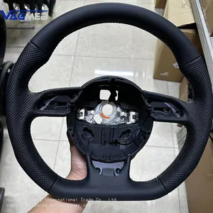 For Audi A4 A5 A6 2008-2016 Black Stitching Punched Leather RS/S Logo Steering Wheel Base Assembly thumbnail-1
