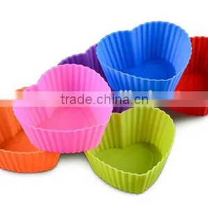 Silicone Cup Cake Mold Rice Cake Mould Heart Shape Baking Cake Mold thumbnail-2