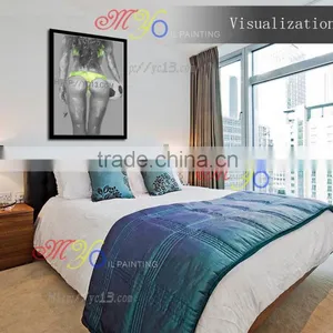 Open Hot Sexi Images for Girls Hand Painted Football Star African Women Oil Paintings YB-70 thumbnail-3