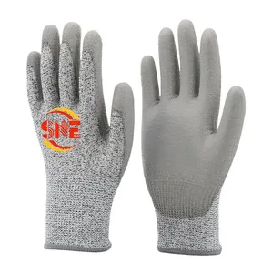 Snellsafety Seamless Knit Polyurethane Coated Gloves Cut C Work Safety Glove thumbnail-1