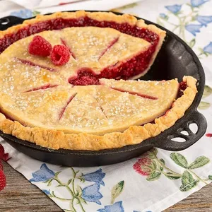 Enamel Coating Cast Iron Pan Decorative Border With Handle Nonstick Enamel Cast Iron Round Shape Baking Pie Pan thumbnail-5