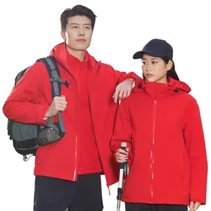 Customized Logo Three in One Double Layer Soft Shell Raincoat Waterproof Breathable Windproof Outdoor Stormtrooper thumbnail-1