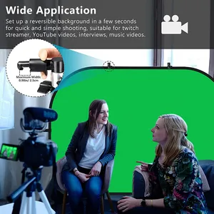Collapsible Chromakey Green + Blue 2-in-1 Background, Backdrop thumbnail-5