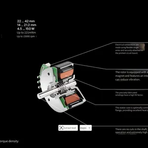 Maxon Ecx Prime 22 l: 100/133 w, 69.1 Mnm, 30000 Rpm. Advantages: Original Factory Supply thumbnail-5