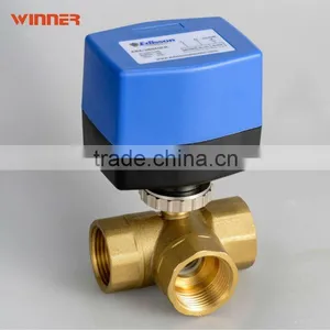 3 Way Electric Motorized Ball Valve for Central Air Conditioner Control thumbnail-1
