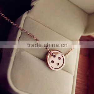 Latest Design Beads Necklace Rose Gold Button Lucky Necklace thumbnail-3