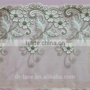 Embroidery French Lace Fabric/ Organza Cord Lace thumbnail-1