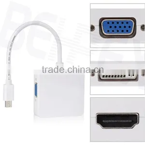 3 in 1 Mini Displayport DP to VGA DVI MDI Adpater Cable for Macbook thumbnail-1