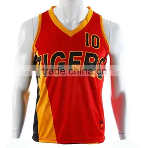 Reversible V-neck Basketball Jersey Color Red thumbnail-2