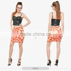 Women Fashion Coffee Sexy Girls Tight Slim Mini Skirt High Quality 3d Digital Full Print Custom Hot Sale Tube Stretchy Skirt thumbnail-3