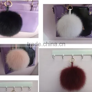 2016 New Fashion Genuine Fox Fur Ball for Keychain Bag Toy Accessories thumbnail-2