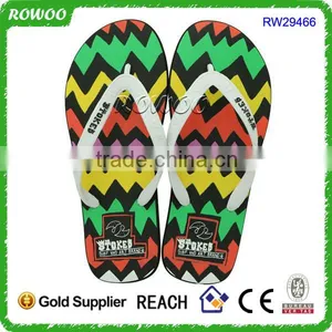 Fashionable Custom Printed Brand Lady Rainbow Flip Flops thumbnail-1