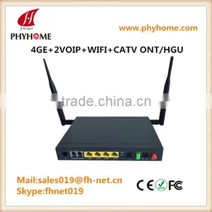 4GE+2VOIP+WIFI+CATV GPON ONT HGU Huawei OLT Compatible thumbnail-1