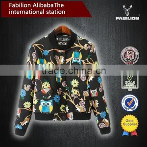 Popular Cartoon Pattern Ladies Short Paragraph Slim Fit Baseball Uniform Jacket for Wholesale Fitness Apparel thumbnail-3