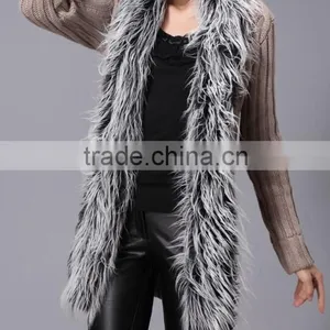 Fashion and Warm Ladies Fur Collar Cardigan Sweater thumbnail-1