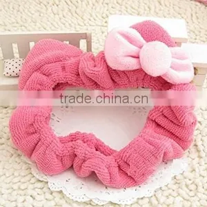 2015 Popular Fashionable Comfortable Coral Dots Makeup Headbands/Plush Bath Hair Holder Rose Pink thumbnail-2