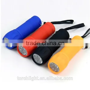 Super Bright Promotion Mini 9 LED Flashlight With Rubber Coating for Outdoor Camping Use AAA Battary Mini 9 Leds Lamp thumbnail-6