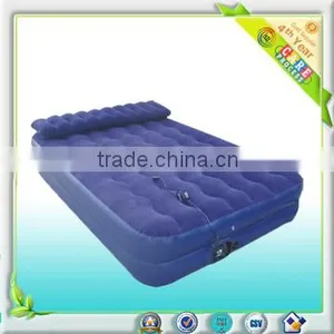 Inflatable Flocked Queen Size Pvc Air Bed With Pump Built in thumbnail-3
