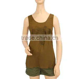 2016 S/S Latest Women Tops Stylish Army Green Tank Top thumbnail-2