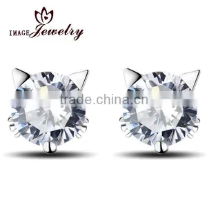 925 Silver Fashion Earring Gold Plated Earring Crystal Diamond CZ Pearl Earring thumbnail-1