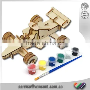 Assemble and Paint Wooden 3d Puzzle Car thumbnail-1