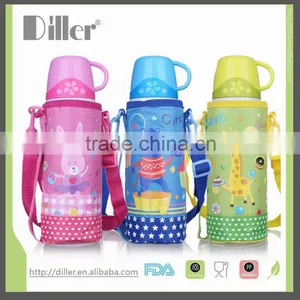 High Quality Double Wall Stainless Steel Children Vacuum Flask With 2 Cups thumbnail-1
