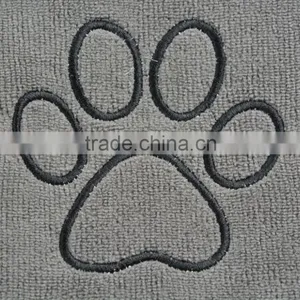 SINLAND Ultra Absorbent Microfiber Pet Towel With Embroidered Paw Print 30"x50" thumbnail-3