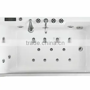 2016 New Design Portable Glass Tub Rectangular Whirlpool Massage Bathtub thumbnail-2