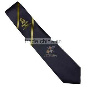 Corporation Plain Tie in Black With Logo thumbnail-1