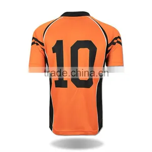 China Wholesale Facorty Fashion Sublimation Yellow Blue Soccer Jersey thumbnail-2