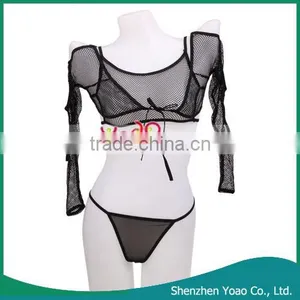 Sexy Sleeping Dress Suit Short Vest + Dress + T-Back thumbnail-1