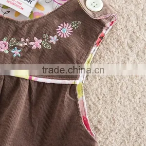 (9016#BROWN) 18M-6Y Children Wear Cotton Baby Girls Corduroy Girl Dress thumbnail-4