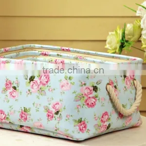 YIWU RODA 100%canvas Fashionable Floral High-capacity Folding Storage Box Quality Choice thumbnail-2