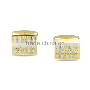 Rhinestone Cufflinks Gold Cufflinks Wedding Cufflinks Men Cufflinks thumbnail-1