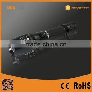 868 XM-L T6 LED Rechargeable Aluminum Zoomable Bright Flash Light thumbnail-1