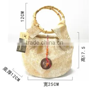 New Comfortabl Material Ladies Handbag With Bamboo Handle thumbnail-6