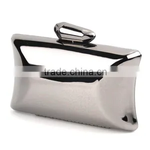 Women's Fashion Bag Unique Design Silver Metal Clutch Bag thumbnail-1