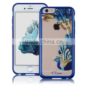 C&T Hybrid Transparent Clear Hard Peacock Panel TPU Bumper Case Cover for Apple IPhone 6 6s thumbnail-1
